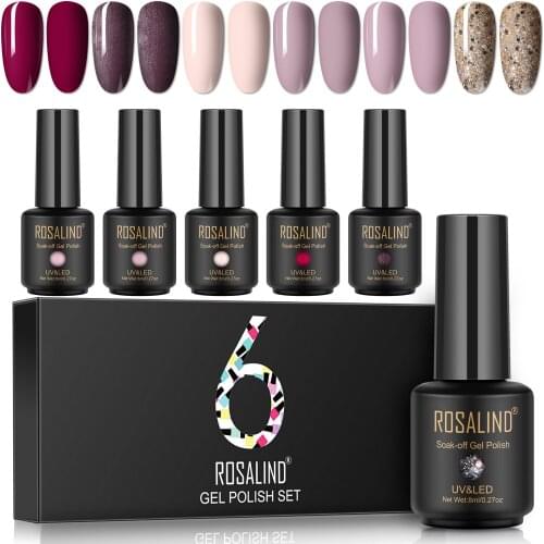 ROSALIND Gel Nail Polish Hybrid Varnishes 8ml Semi Permanent Soak Off Gel All For Manicure Nails Art Design Long Lasting Gel