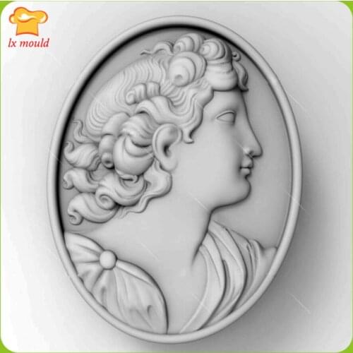 Beauty Head Aromatherapy Gypsum Silicone Mould, Creative Home Handmade Soap Molds