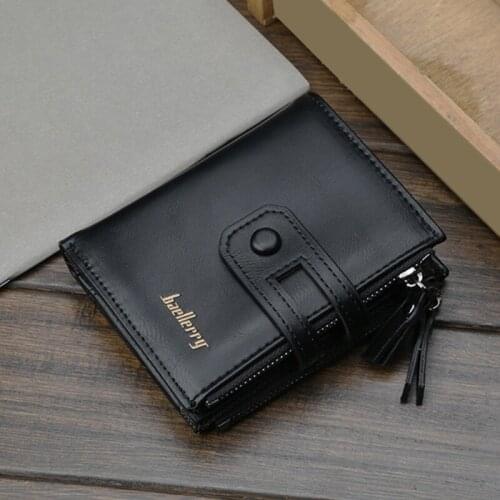 Short Men Wallets More Than Double Zipper Multi-Functional Wallet Solid Color Large Capacity High Quality Wallet
