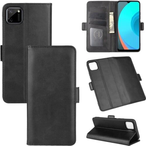 Case For Realme C11 Leather Wallet Flip Cover Vintage Magnet Phone Case For Realme C11 Coque