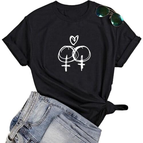 Lesbian Shirt Feminist Funny T Shirt Women Tops Summer Harajuku Tshirt Women Cotton Short Sleeve Casual Tee Shirt Femme T-shirt