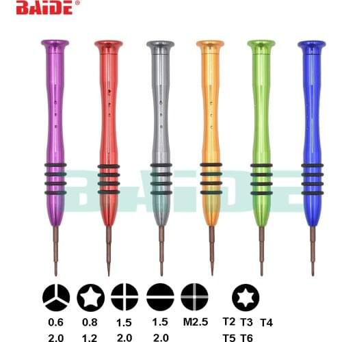 OEM LOGO Metal Screwdrivers 0.6Y 0.8 Pentalobe 1.5 Phillips T2 T3 T4 T5 T6 Flathead Screwdriver For iPhone 8 Electronics 200pcs