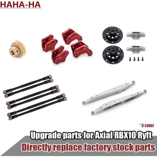Metal Chassis Suspension Links Rear Trailing Arm 12mm Hex Rotor Caliper Set 17T Pinion Gear for Axial RBX10 Ryft Upgrade parts