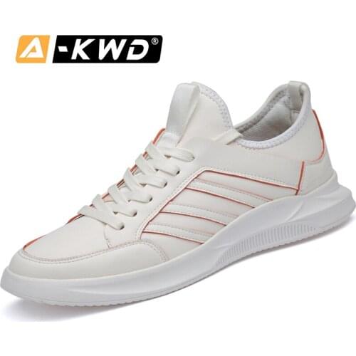 Fashion Mens Leather Sneakers Chassure Homme Men Designer Sneakers For Men Breathable Black 2019 Snikers For Men Height Increase