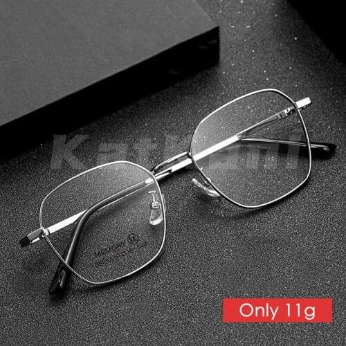 KatKani New Mens And Womens Titanium Alloy Retro Fashion Eyeglasses Frame Wide Edge Optical Prescription Glasses Frame 68013