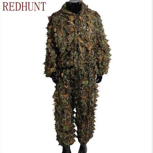 New arrivals 3D maple leaf Bionic Ghillie Suits airsoft Camouflage Clothing jacket and pants Hunting clothes
