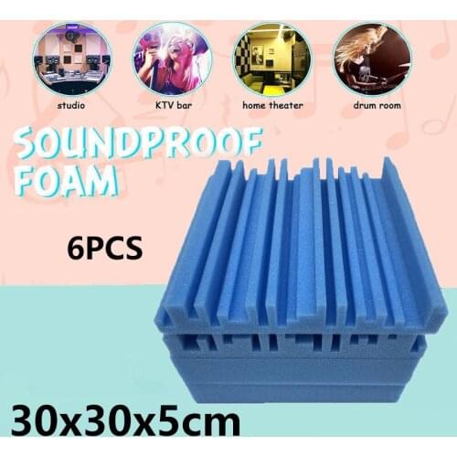 6 Pcs Drum KTV Room Absorption Treatment Polyurethane Wall Sound Foam Sticker Studio Acoustic Foam Panels Soundproof Sponge