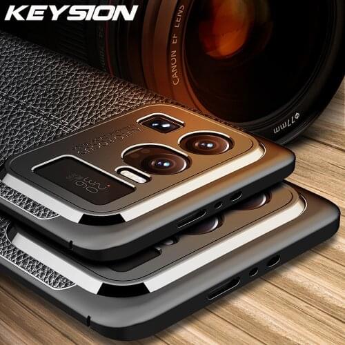 KEYSION Shockproof Case for Xiaomi Mi 11 Ultra 5G Mi 11 Pro leather texture soft silicone Phone Back Cover for Xiaomi Mi 11 Lite