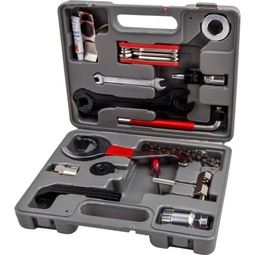 Bicycle Bike Repair Freewheel Remover Home Mechanic Folding Tool Set 25Pcs