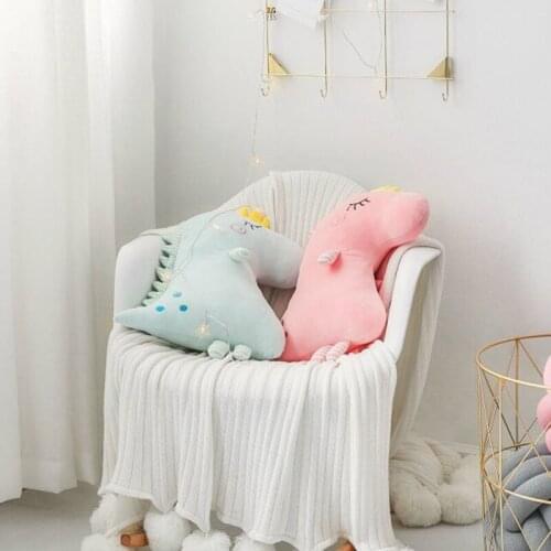 Cute cartoon down cotton Crown dinosaur Plush Pillows stuffed Cushion Stuffed Animals Dragon toys For Children Birthday Gifts
