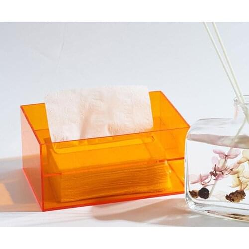 Modern Acrylic Tissue Box Holder Napkin Dispenser Wipe Case Kitchen Storage Box Desktop Organizer Home Living Room Decoration