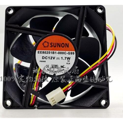 SUNON EE80251B1-000C-G99 DC 12V 1.7W 80x80x25mm 3-Wire Server Cooling Fan