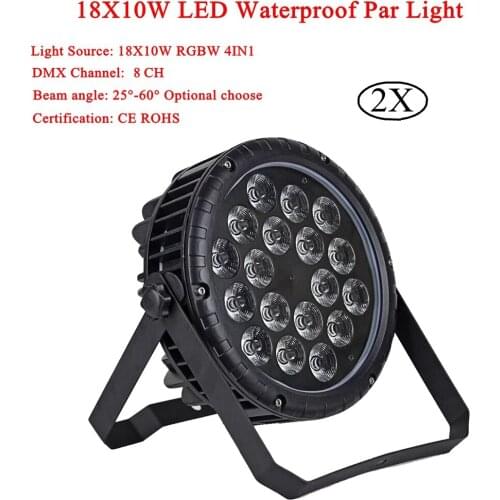 18X10W LED RGBW Red Green Blue White Leds LED Waterproof Stage Lighting Disco DJ Club Effect Wedding Show DMX Strobe Light Lamp