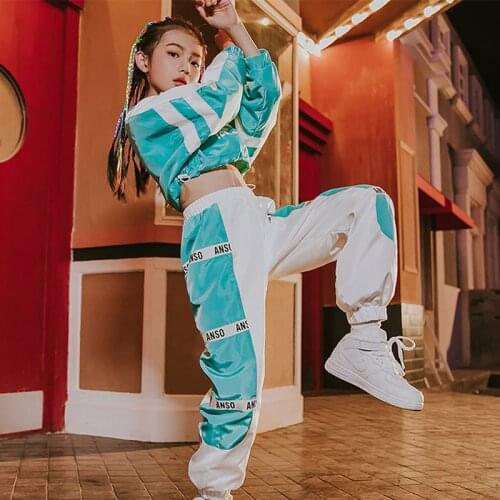 Hip Hop Dance Costumes Kids Stage Performance Clothing Children Modern Street Dancing Wear Girls Jazz Outfits 110-170