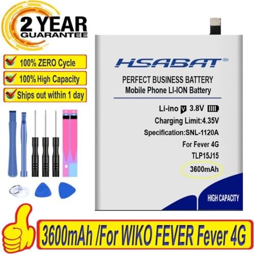 Top Brand 100% New 3600mAh Battery for WIKO FEVER 4G Batteries + free tools