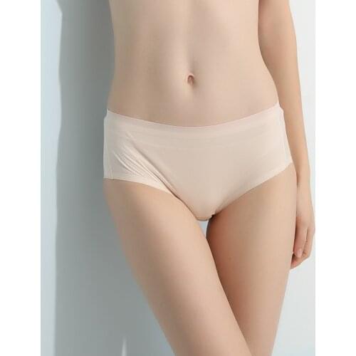 1 PC 100% Pure Silk Womens Basic Seamless Panties Briefs Underwear Lingerie Middle Waist M L XL TG009