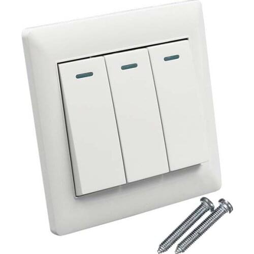 Universal 3key Power Wall Lamp Bulb Light Plate Switch Button Panel + Screws NEW