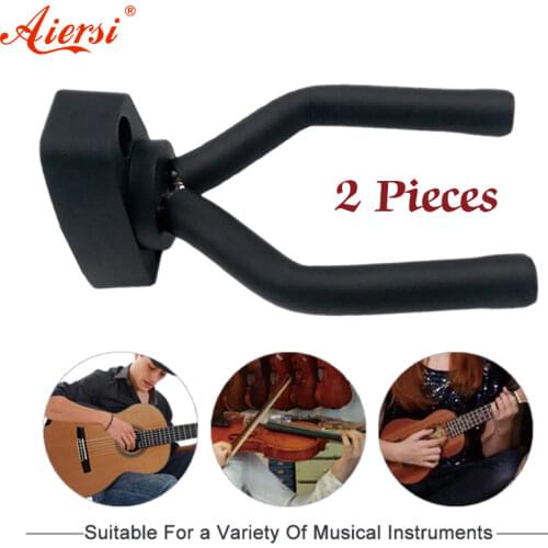 2 pieces Aiersi Guitar Violin Hanger Stand Wall Mount Hook Holder Fit For Bass Ukulele Violin And other String Instruments