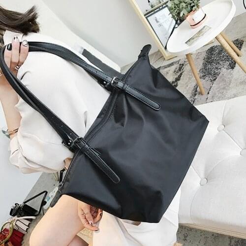 BENVICHED Ladies' nylon bag 2021 new autumn winter handbag black fashion Inclined single shoulder bag small square bag c320