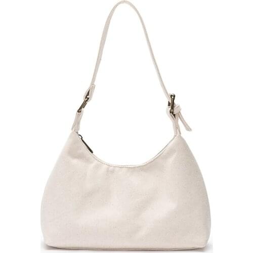 Half-moon bag female summer underarm shoulder bag ins niche design new French retro canvas bag