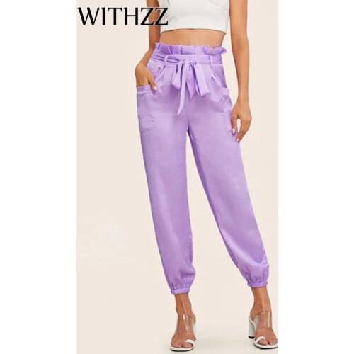 WITHZZ Spring Autumn Womens High Waist Trousers Harem Pants Casual Pants