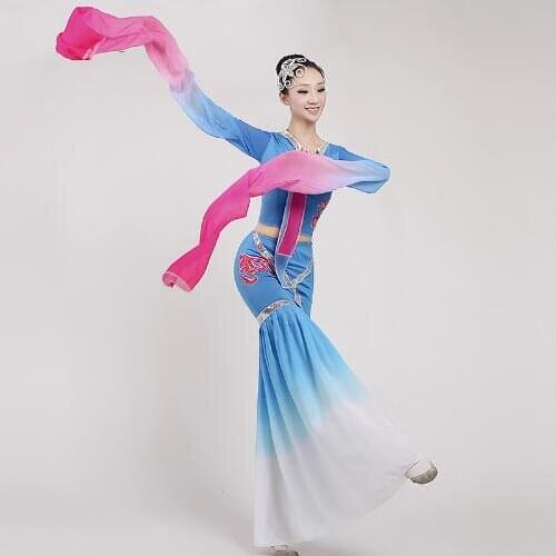 0145) new jiangnan ancient beauty Caiwei Plucking dance long sleeves costumes classical dance costumes of adult womem hanfu
