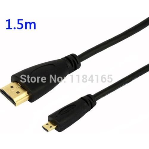 1.5m 1.4 Version Micro HDMI to HDMI-compatible 19 Pin Cable Adapter Gold Plated