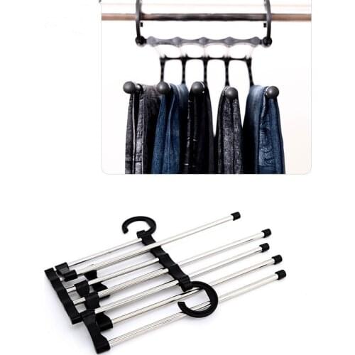 1PC New Magic Trousers Hanger Pants Closet 5 in 1 Practical and Convenient OK 0571