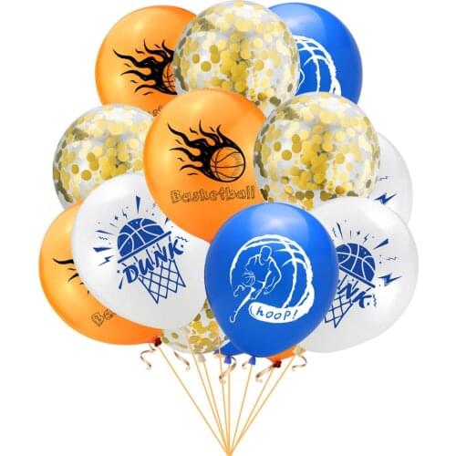 10pcs Basketball Theme Party Decoration 12 Inch Basketball Latex Balloons Kids Boys Birthday Party Decoration Supplies