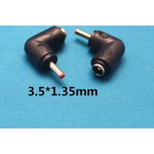 100pcs 3.5*1.35mm Bending Angle 5.5*2.1mm DC Jack Plug Converter Head Mother Female Turn Male 3.5x1.35mm 35135 Power Adapter