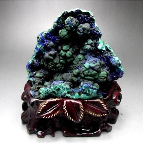 1323g Malachite Stalactite Cluster w/ Azuite - crystals and stones healing Mineral specimen Home Decor feng shui decoration