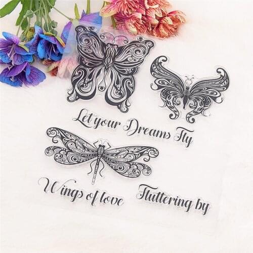 14.5x16.5cm butterfly Transparent Seal Clear Stamps Cutting Dies Roller Stamps DIY Scrapbook Album / Card Production Easter