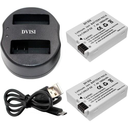 2pcs LPE8 LP-E8 LP E8 Battery with USB Dual Charger for Canon EOS 550D 600D 650D 700D Rebel T2i T3i T4i T5i Kiss X4 X5 X6i X7