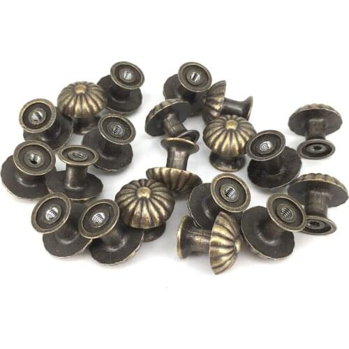 20PCS Antique Retro Bronze Cabinet Knobs 18mm Cupboard Door Handles Vintage Wardrobe Furniture Jewelry Box Drawer Pull