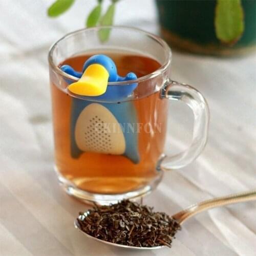 200Pcs/Lot Cute Platypus Shaped Silicone Tea Diffuser Infuser Leaf Strainer Filter