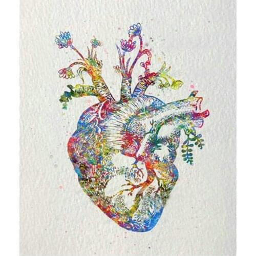 5d Diy Diamond Painting pattern Square Human organs Rhinestones Cross Stitch Diamond Embroidery Mosaic Human heart Needlework