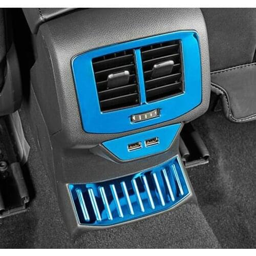 Car Styling Accessories Rear USB Buntton Cover Air Conditioning Outlet Decorated Sequins For Volkswagen T-ROC T ROC 2018 2019