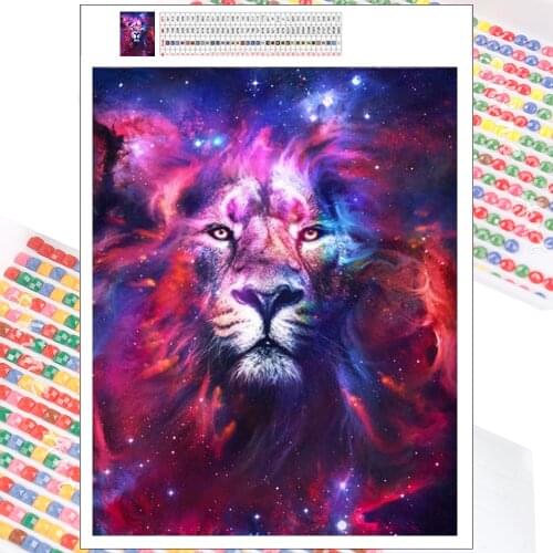 5D DIY Diamond Painting Animal Square Round Lion Cartoon Fantasy Universe Landscape Embroidery Complete Kit Mosaic Home Decor