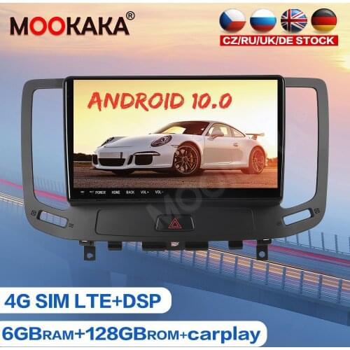 For Infiniti G37 G35 G25 G37S Android 10.0 128GB Car Multimedia Player GPS Navigation Auto Radio Head Unit Tape Recorder Stereo