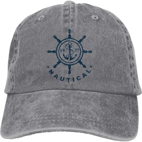 2020 Best Selling Nautical Marine Badge Design Washed Cotton Pure Color Light Board Mens Baseball Cap Stitching Dad Hat