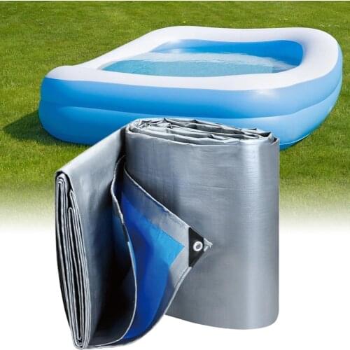 Swimming Pool Cover Anti-tear Thickened Rectangle Waterproof Sun-proof Pool Ground Cloth PE Plating Silver Anti-aging Pool Cover