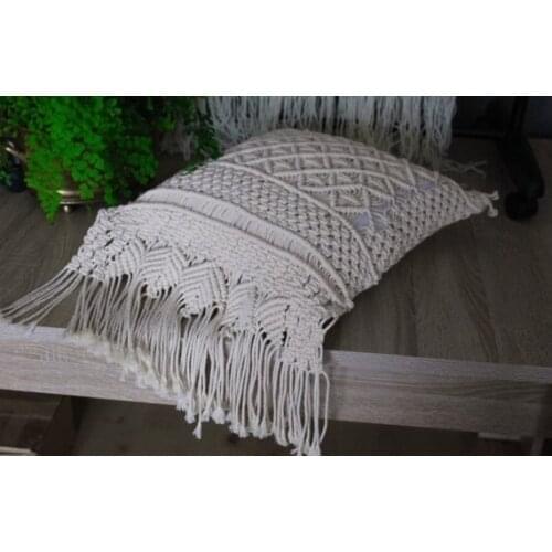 Decorative Macrame pillow cover Handmade cream macrame BOHO cushion cover Beige cushion cover Customized size and colors
