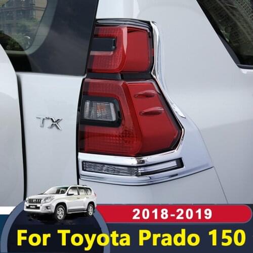 For Toyota Land Cruiser Prado 150 2018 2019 Exterior Accessories Chrome Car Rear License Frame Plate Cover Trim Protection Case