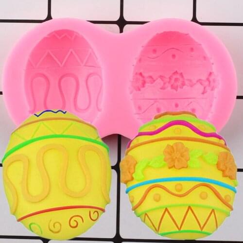 Easter Eggs Silicone Mold Cupcake Topper Fondant Molds Cake Decorating Tools Chocolate Gumpaste Mould Polymer Clay Candy Moulds