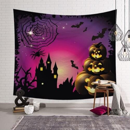 Tapestry Scary Halloween Pumpkin head Trick Horror Ghost Party Hanging On Home Wall Decoration Accessories Blanket Tablecloth