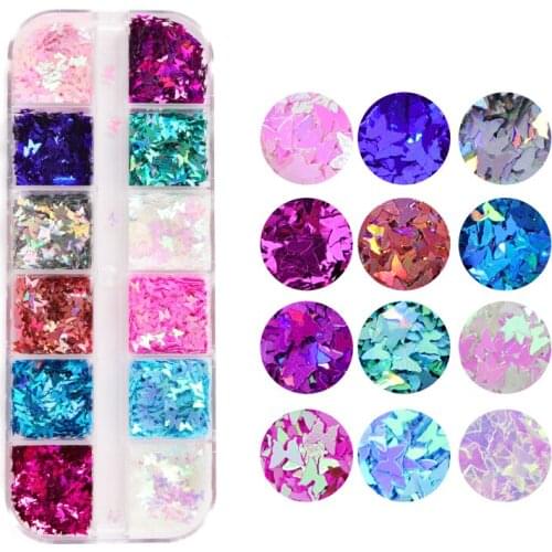 Sparkly Butterfly Sequins Slime Slice Epoxy Resin Art Supplies DIY Jewelry Making Resin Shaker Filler Filling Nail Art Glitter