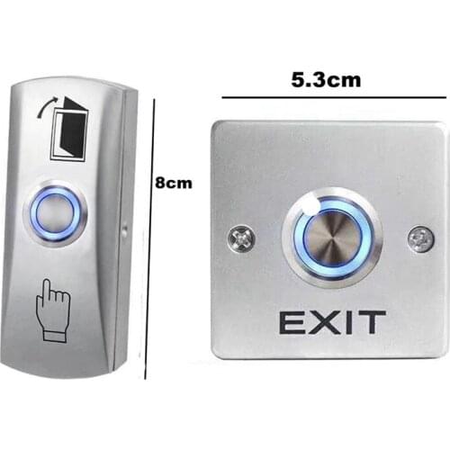 Zinc Alloy Exit Button Switch NO/NC/COM Door System Push Exit Button Backlight Access Switch Button For Control Release