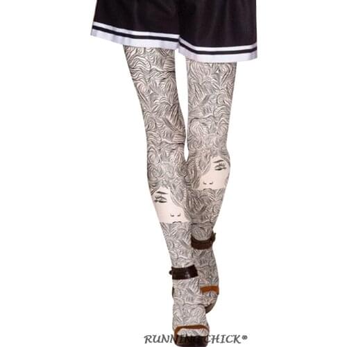 Long Hair Line Line Printed Pantyhose Thickness Autumn And Winter Fashion