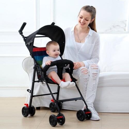 Lightweight Baby Stroller Portable Small Child Hand Push Pocket Folding Can Sit and Lay One-button Baby Cart Infant Carriage
