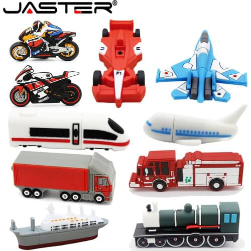 Cartoon USB Stick motorcycle Pen Drive Car Flash Drives Racing Aircraft Steamship High-speed Rail Train Truck Fighter Motor car